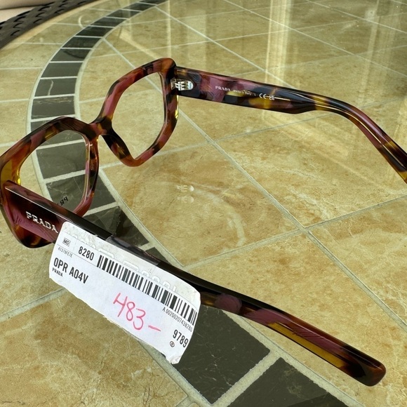 Prada PR A04V 18N1O1 Eyeglasses Women's Havana Cognac Full Rim 52-16-140 New - Picture 7 of 7